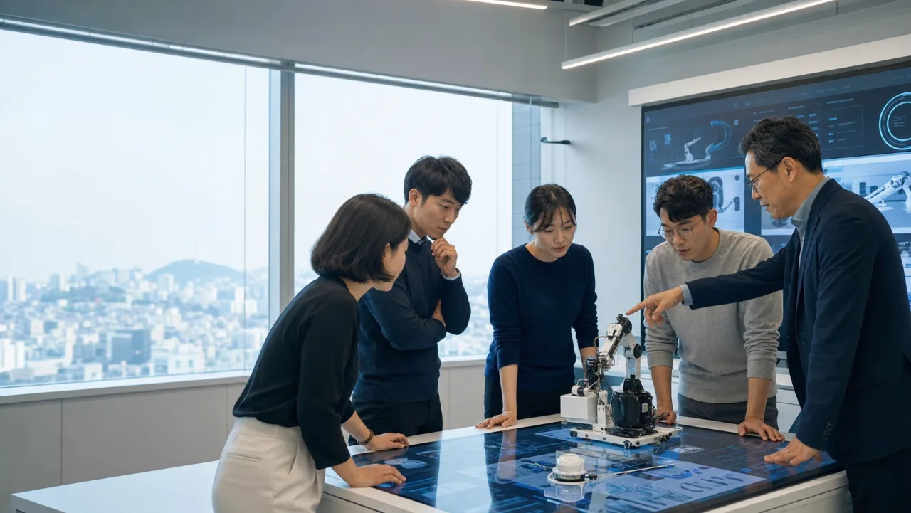 AI 기술 도입을 논의하는 한국의 연구자와 산업 전문가들